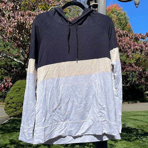 Market & Spruce Colorblocked French Terry Hoodie, Size L - Picture 2 of 7